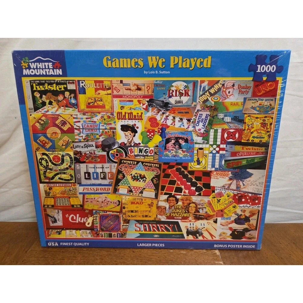 White Mountain 1,000 Piece Jigsaw Puzzle 'Games We Played' 2022 New Sealed